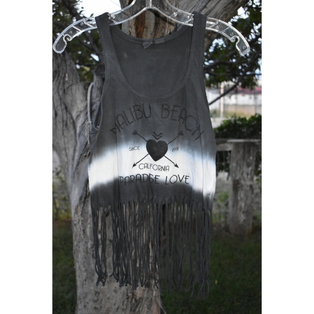 Tie Dye Fringe Crop Top